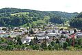 Blick nach Südwesten über Dorfzentrum Gränichen