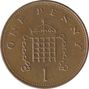 British one penny coin 1999 reverse