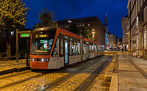 Bybanen Stadler Variobahn at Byparken, Bergen