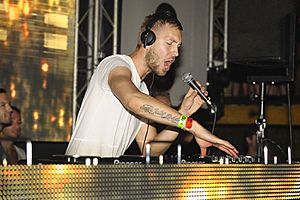 Calvin Harris at the Amnesia nightclub, Ibiza, Spain, 2012