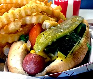 Chicago-style hot dog Johnniebeefs