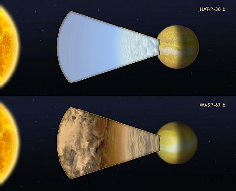 Cloudy versus clear atmospheres on two exoplanets