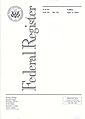Cover of the Federal Register