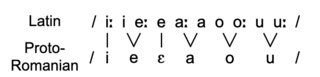 Development of vowels from Latin to Romanian