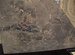 Dinastia han, lastra parietale a uso funerario con scena di caccia, 206 a.c.-220 dc. ca, 02
