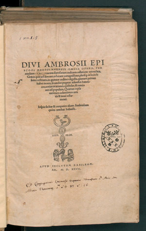 Divi Ambrosii Episcopi Mediolanensis Omnia Opera