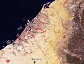 Dubai by Copernicus Sentinel-2 in false-colour