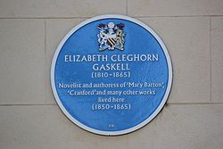 Elizabeth Gaskell blue plaque