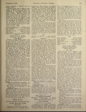 Food for Scandal review in Moving Picture World, 1920