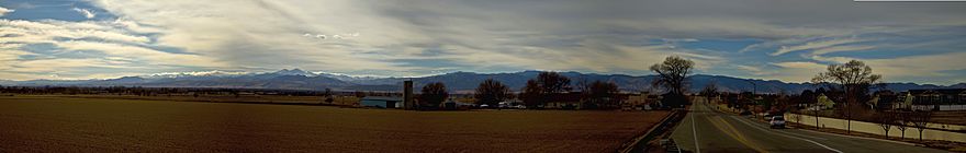 Panorama of Poudre Valley from I-25, facing west