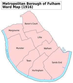 Fulham Met. B Ward Map 1916