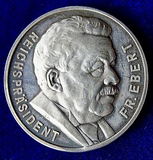 Germany, Death of Friedrich Ebert Silver Medal by Hummel 1925, obverse