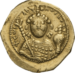 INC-1584-r Номисма тетартерон Константин IX Мономах ок. 1042-1055 гг. (реверс)