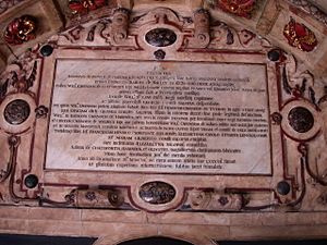 Inscription on Bess of Hardwick's memorial, Derby Cathedral - geograph.org.uk - 626240