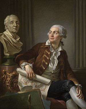 Jean-Simon Berthélemy - Bildnis eines Herrn mit der Büste des Denis Diderot