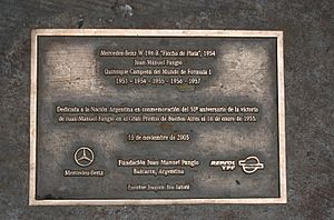 Juan Manuel Fangio memorial sign
