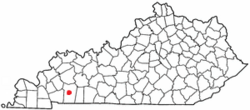 Location of Kelly, Kentucky