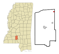 Location of New Hebron, Mississippi