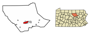 Location of Williamsport in Lycoming County, Pennsylvania