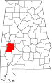 State map highlighting Marengo County