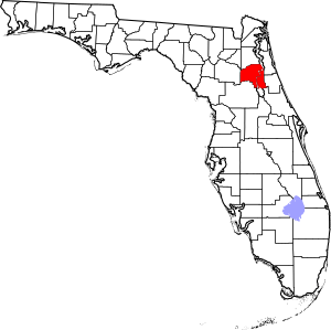 Map of Florida highlighting Putnam County