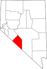 Map of Nevada highlighting Esmeralda County