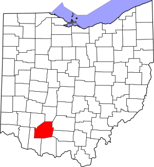 Map of Ohio highlighting Highland County