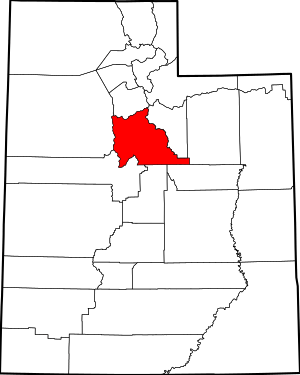 Map of Utah highlighting Utah County