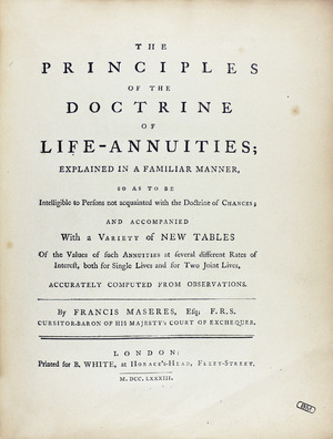 Maseres - The principles of the doctrine of life-annuities, 1783 - 262