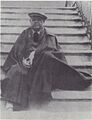 Mihail Sadoveanu on the steps of his house in Copou