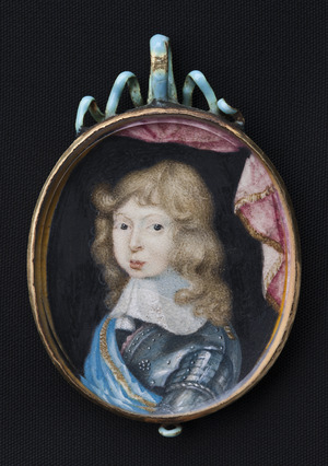 Miniatyrporträtt, Karl XI, Pierre Signac, ca 1662 - Livrustkammaren - 89014