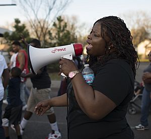 Nekima Levy-Pounds at Black Lives Matter march, April 2015