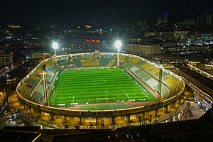 Night aerial view of Hamz Stadium in Nakivubo Kampala 03