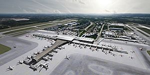 Oslo Lufthavn 2017 - visualisering luftperspektiv dag
