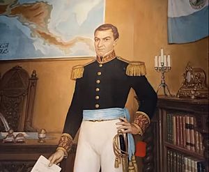 Portrait of the general Manuel Jose Arce as the first president of the federal republic. Located at the old presidential palace in San Salvador. El Salvador