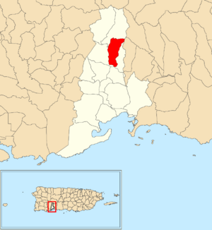 Location of Quebrada Honda within the municipality of Guayanilla shown in red