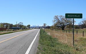 Entering Redvale from the northwest on Colorado State Highway 145.