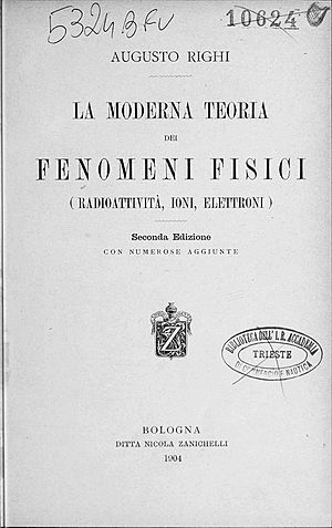 Righi, Augusto – Moderna teoria dei fenomeni fisici, 1904 – BEIC 7158488