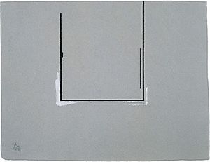 Robert Motherwell Gray Open with White Paint 1981 Soft-ground etching and pochoir