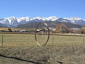 Salida, Colorado with Sangre de Cristo Range in Background 