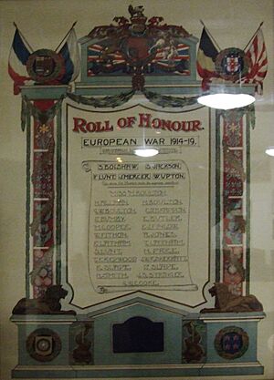 Sandbach Roll of Honour (1914-1919)