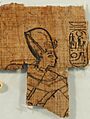 Satirical papyrus with the god Thoth and some baboons on the verso and religious text with the cartouches of Ramesses VII on the recto - Museo Egizio Turin C 2059 65 2059 64 p02 (Ramesses VII) (cropped)