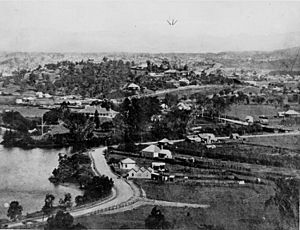 StateLibQld 1 163887 Panorama over Breakfast Creek towards Bowen Hills, Brisbane, ca. 1883