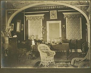 StateLibQld 1 242415 Dining room interior Wolverton, home of the Tunbridge family, Townsville, ca. 1895