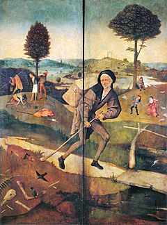 The Pedlar, closed state of The Hay Wain by Hieronymus Bosch
