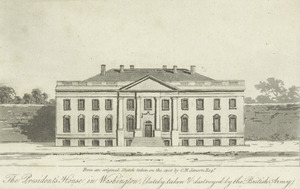 The president's house in Washington, lately taken and destroyed by the British army (NYPL b13075511-420477) (cropped)