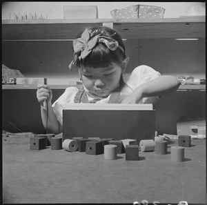 Topaz, Utah. Educational games are part of the prescribed course of study in the nursery schools at . . . - NARA - 537016