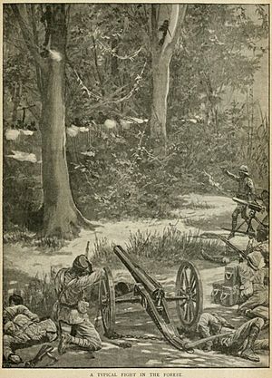 Typical fight in the forest, Anglo-Ashanti War of 1900 (Battles of the nineteenth century, 1901).jpg