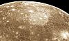 Valhalla crater on Callisto with its bright rings.