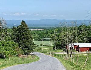 View of Hudson Valley and Adirondack Mountains from Street Road in Argyle